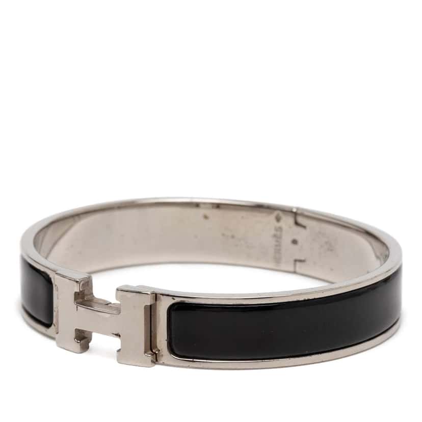 Hermès Narrow Enamel Clic H Bracelet PM Black Good condition - Back View