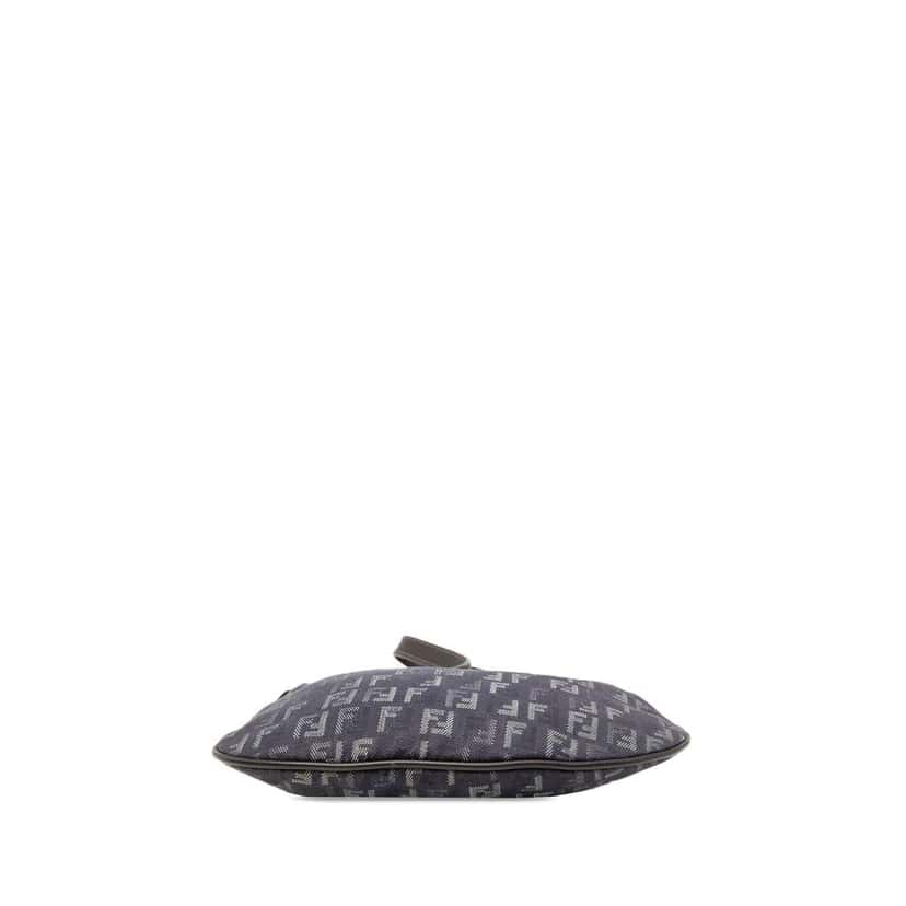 Fendi Zucchino Denim Oyster Shoulder Bag Blue Denim Good condition - Inside View