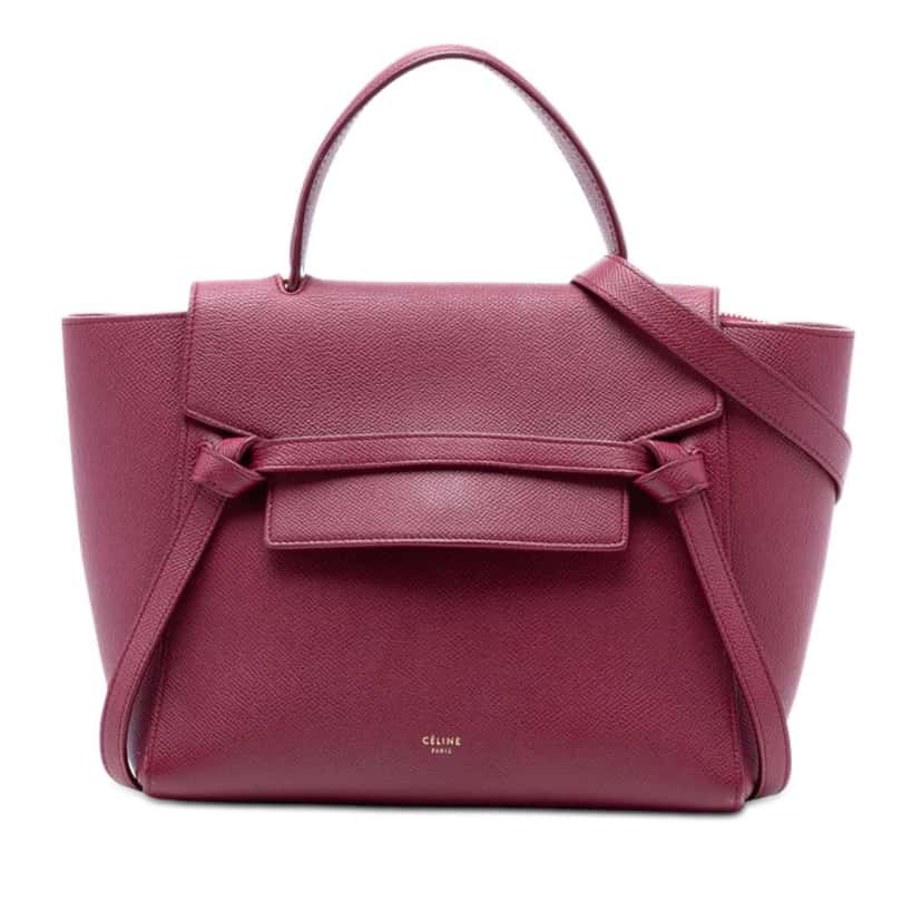 Celine Micro Grained Calfskin Belt Bag Red Leather Very good condition - Front View