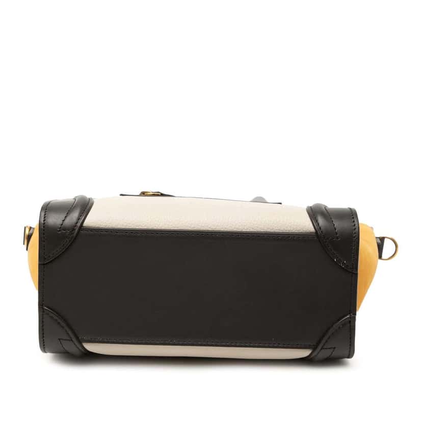 Celine Nano Tricolor Nubuck and Drummed Calfskin Luggage Tote Brown Leather Very good condition - Inside View