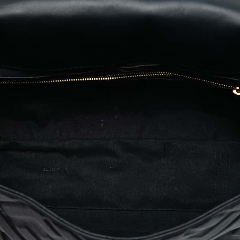 Fendi Zucca Embossed Leather Baguette Satchel Black Leather Good condition - Model View