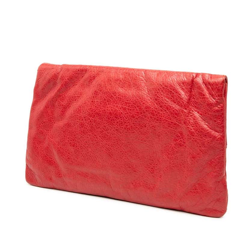 Balenciaga Lambskin Motocross Classic City Clutch Red Leather Very good condition - Back View