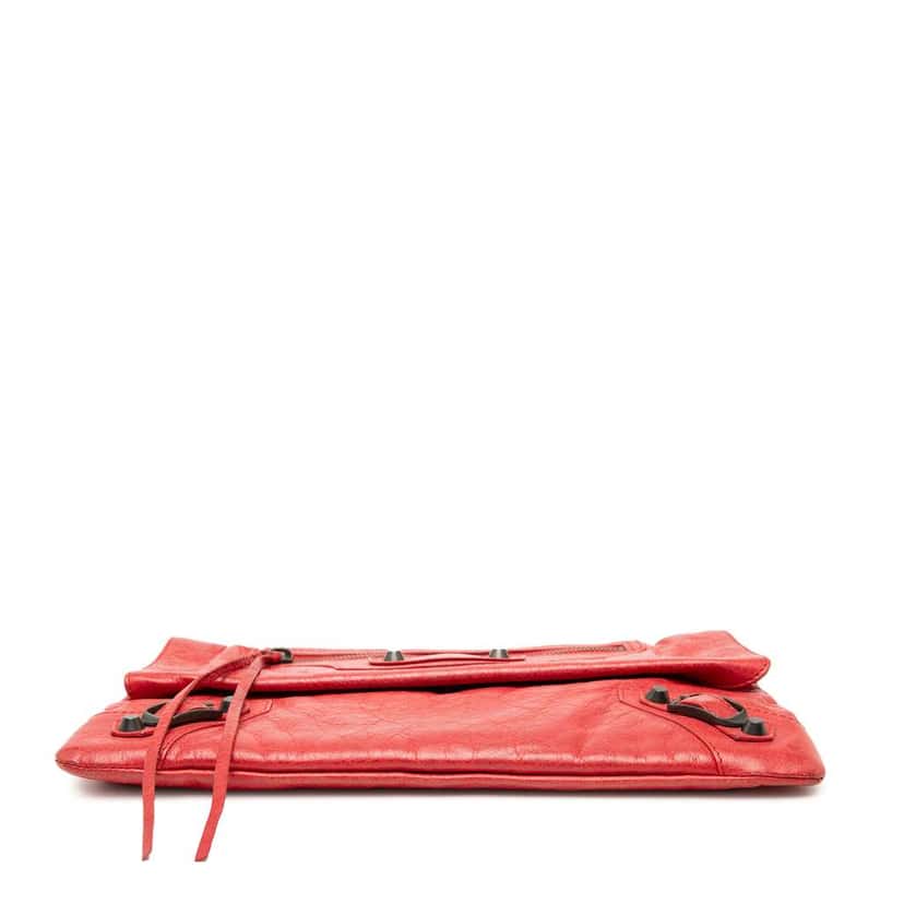 Balenciaga Lambskin Motocross Classic City Clutch Red Leather Very good condition - Inside View