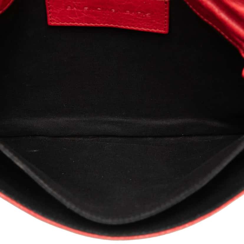 Balenciaga Lambskin Motocross Classic City Clutch Red Leather Very good condition - Model View