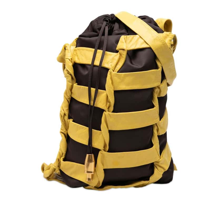 Bottega Veneta Nylon BV Tape Bucket Bag Black Very good condition - Front View