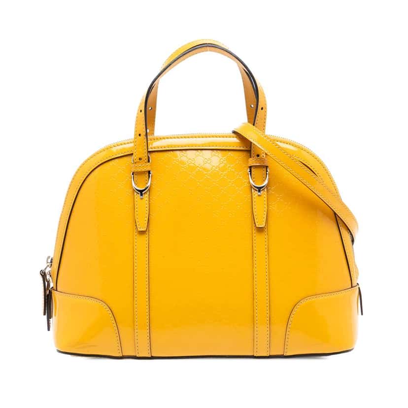 Gucci Medium Microguccissima Patent Nice Dome Satchel Yellow Leather Very good condition - Front View