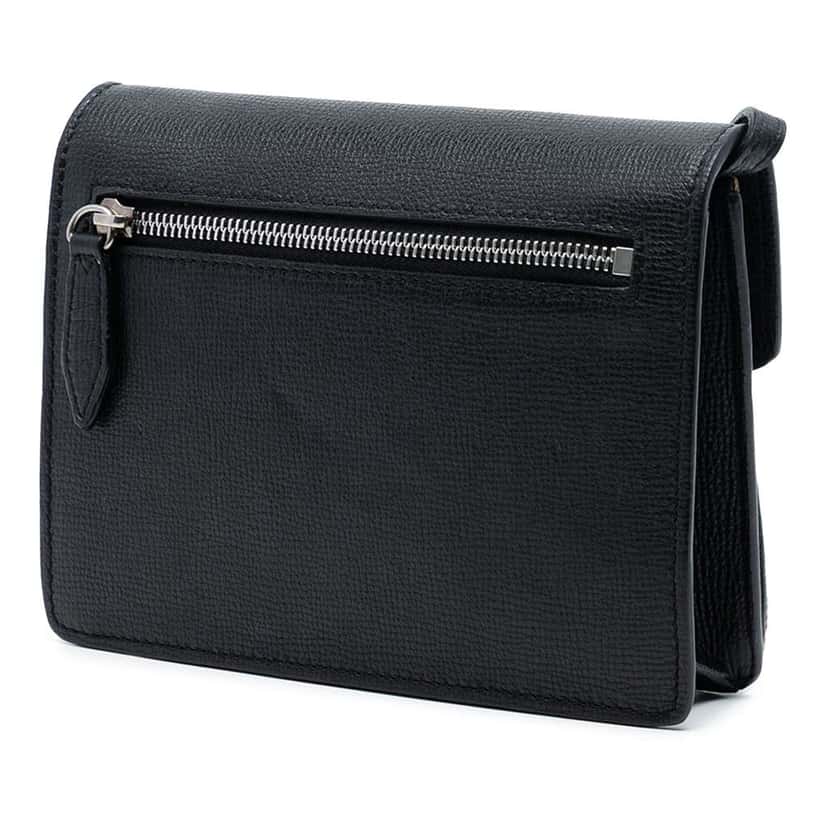 Burberry Small Leather and House Check Canvas Derby Macken Crossbody Brown Canvas Good condition - Back View