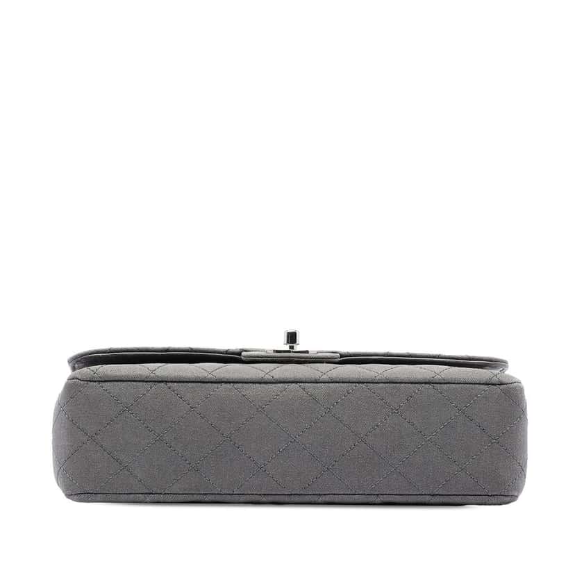 Chanel Medium Classic Suede Double Flap Grey Leather Very good condition - Inside View