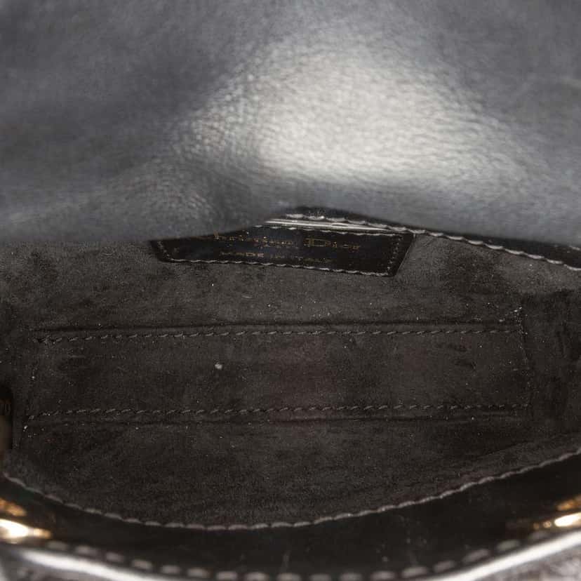 Dior Micro Satin Crystal Embellished Lady Dior Black Satin Very good condition - Model View