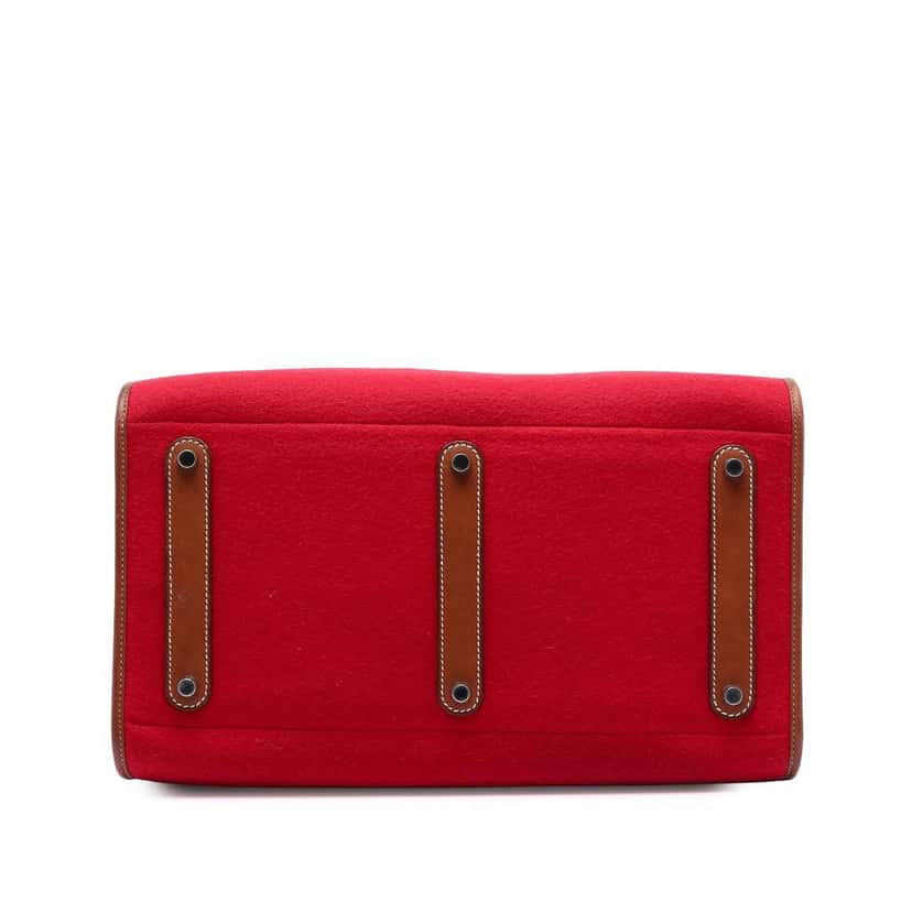Hermès Felt and Barenia Feu2Dou Red Wool Good condition - Inside View