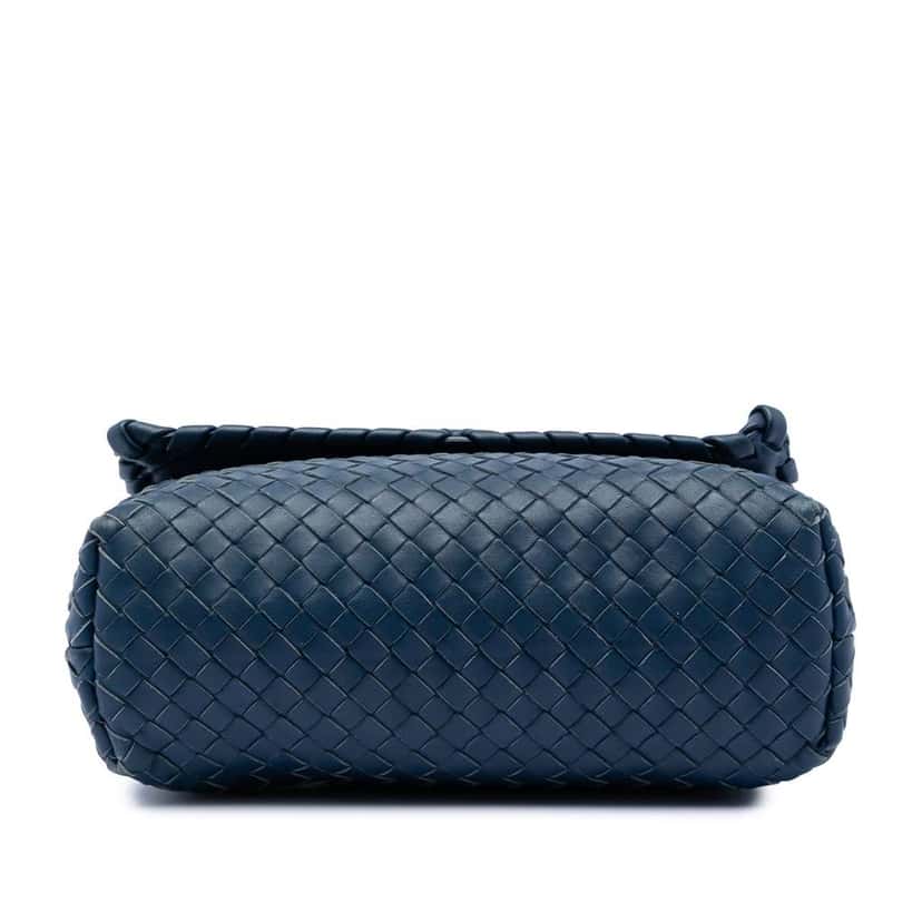 Bottega Veneta Small Nappa Intrecciato Olimpia Crossbody Blue Leather Good condition - Inside View