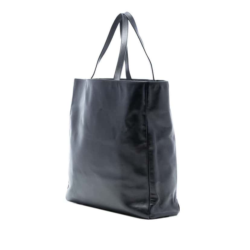 Saint Laurent Leather Reversible North South Shopper Tote Black Leather Very good condition - Back View