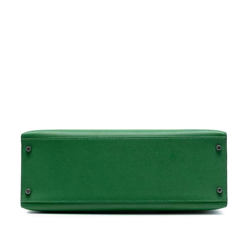 Hermès Epsom Kelly II Sellier 35 Green Leather Good condition - Inside View
