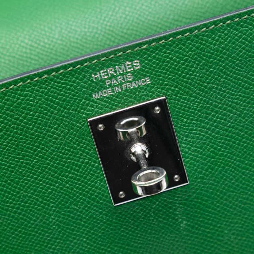 Hermès Epsom Kelly II Sellier 35 Green Leather Good condition - Box View