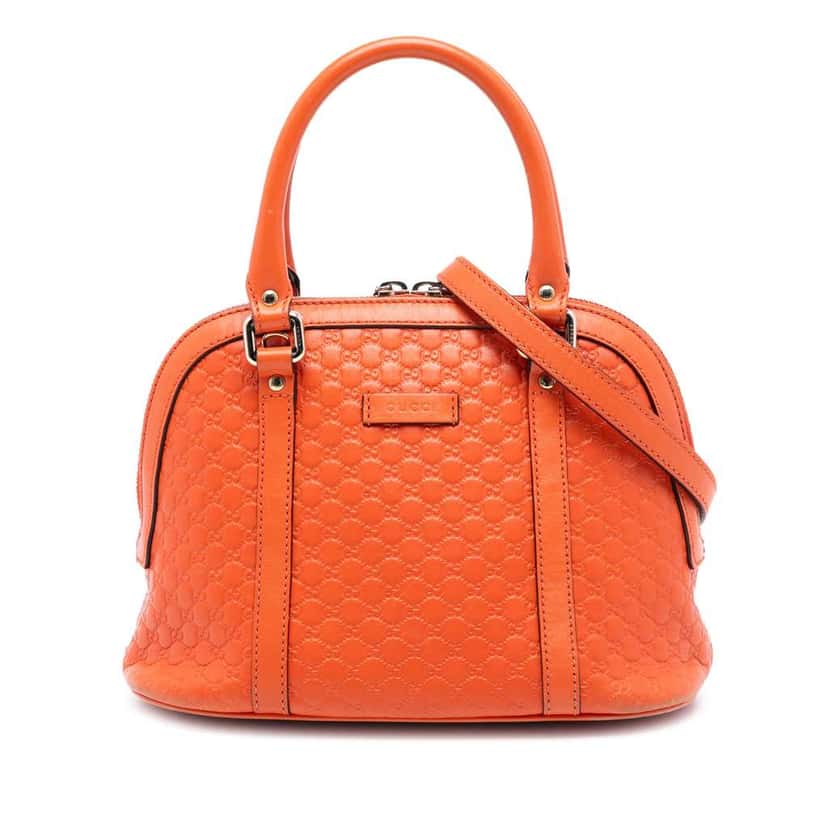 Gucci Mini Microguccissima Dome Satchel Orange Leather Very good condition - Front View