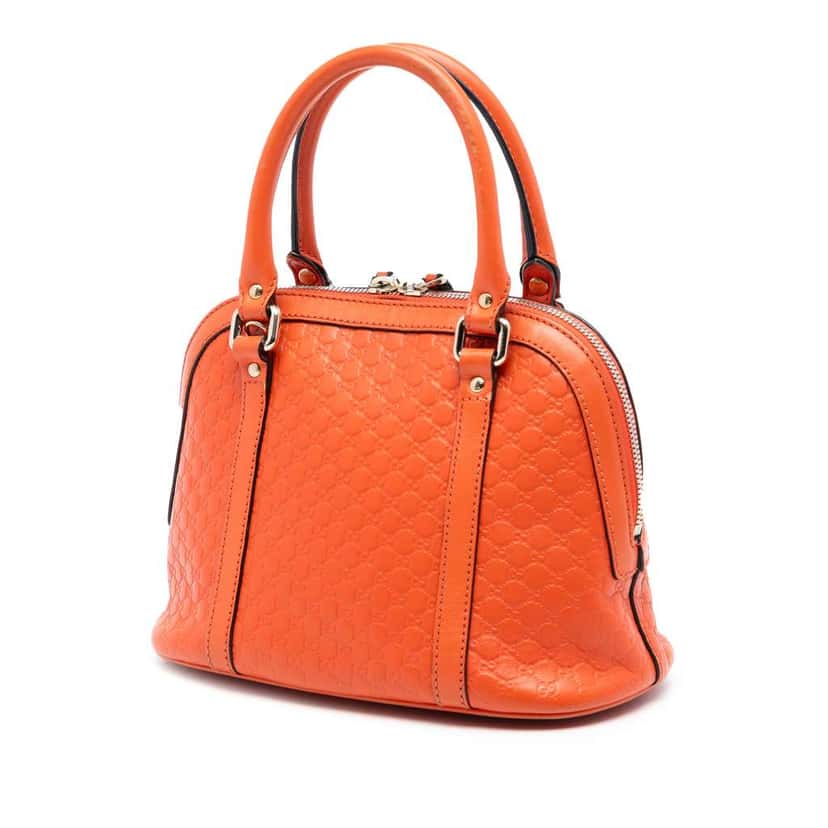 Gucci Mini Microguccissima Dome Satchel Orange Leather Very good condition - Back View