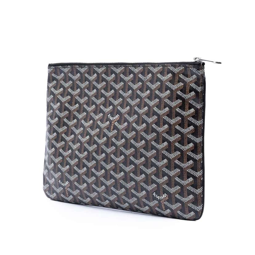 Goyard Goyardine Senat MM Black Canvas Very good condition - Back View