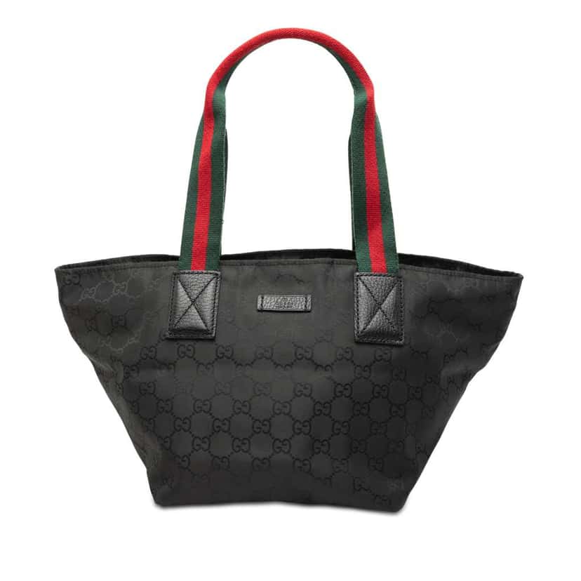 Gucci GG Nylon Web Tote Black Very good condition - Front View