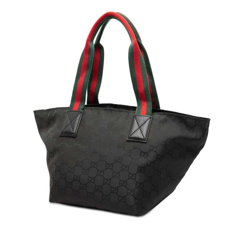 Gucci GG Nylon Web Tote Black Very good condition - Back View