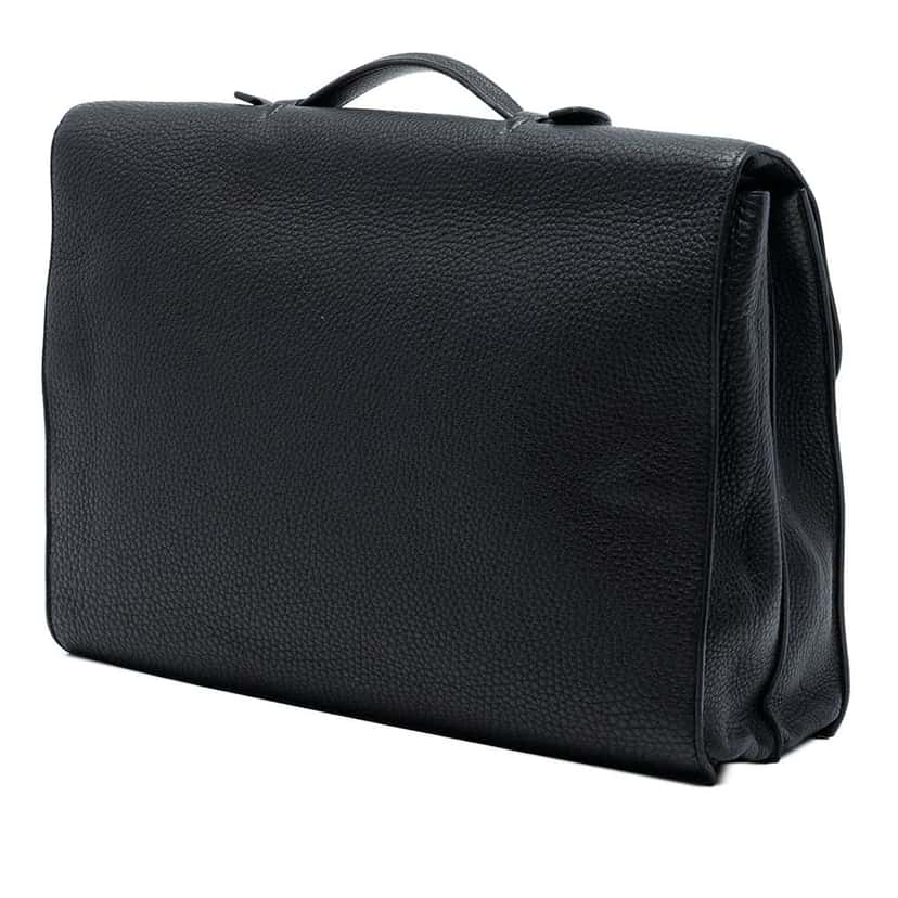 Hermès Togo Sac A Depeches 38 Black Leather Very good condition - Back View