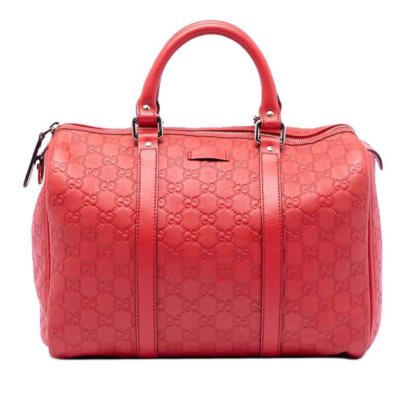 Gucci Medium Guccissima Joy Boston Bag Red Leather Good condition - Front View
