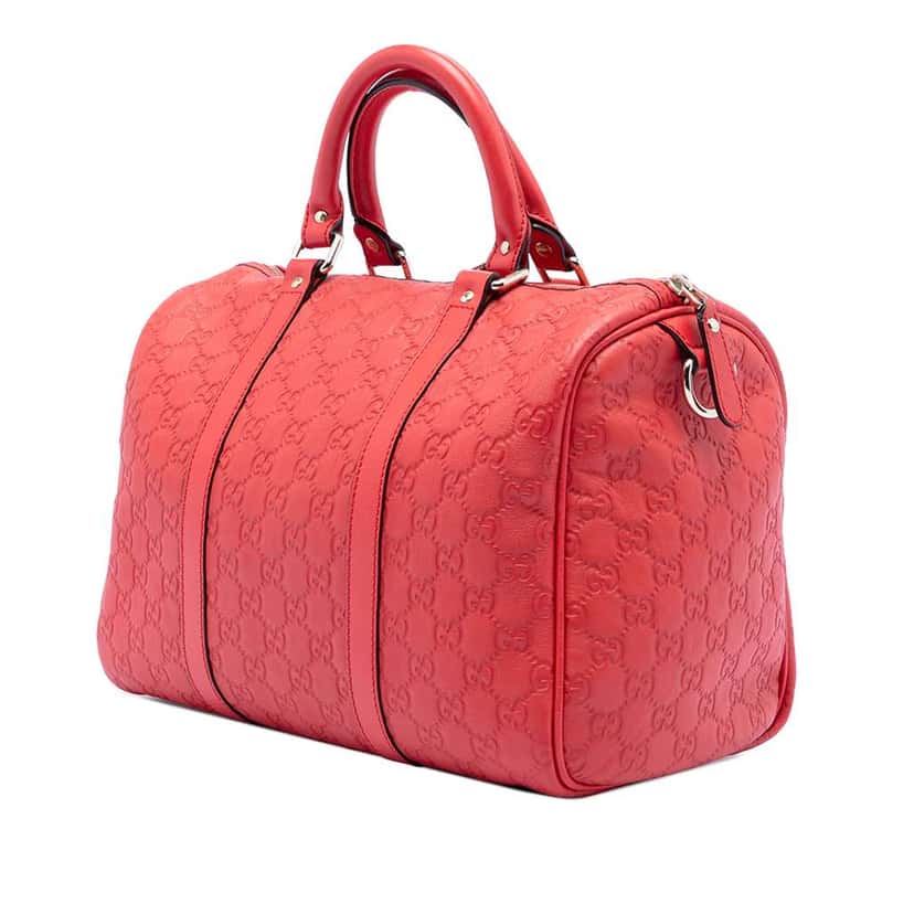 Gucci Medium Guccissima Joy Boston Bag Red Leather Good condition - Back View
