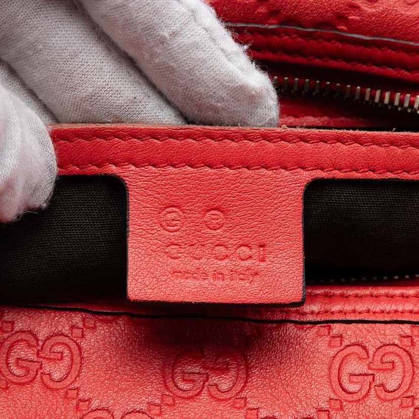 Gucci Medium Guccissima Joy Boston Bag Red Leather Good condition - Box View