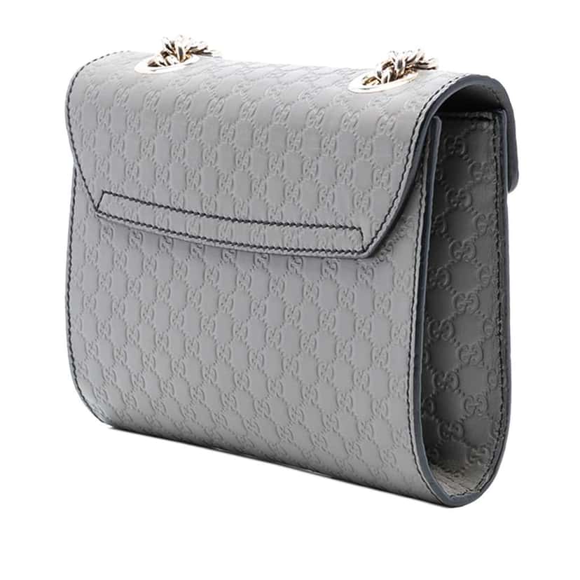 Gucci Mini Microguccissima Emily Crossbody Grey Leather Very good condition - Back View