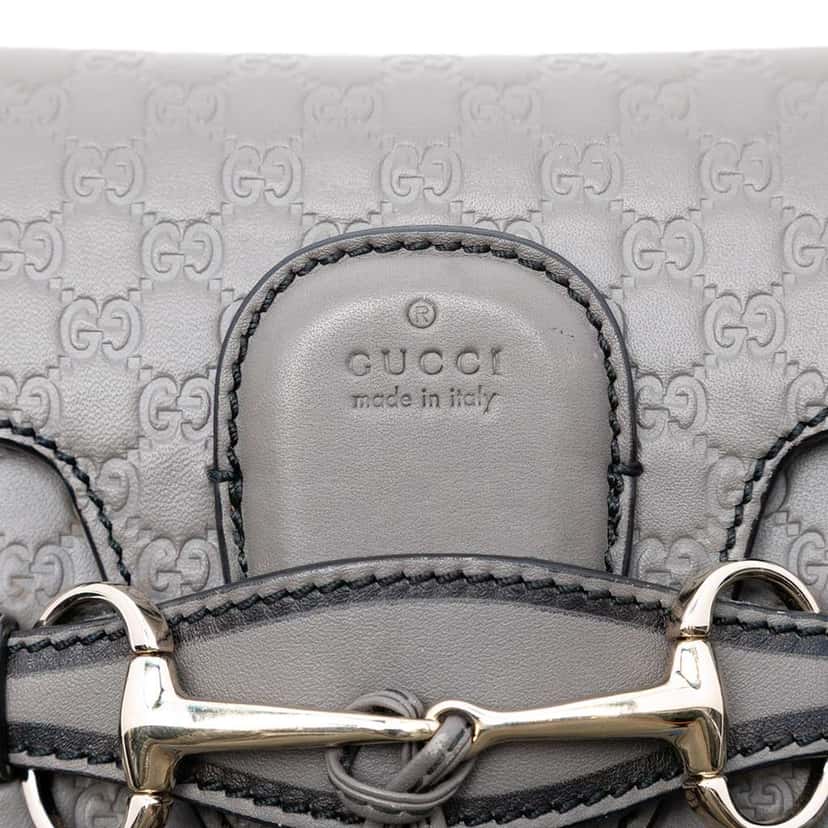 Gucci Mini Microguccissima Emily Crossbody Grey Leather Very good condition - Box View