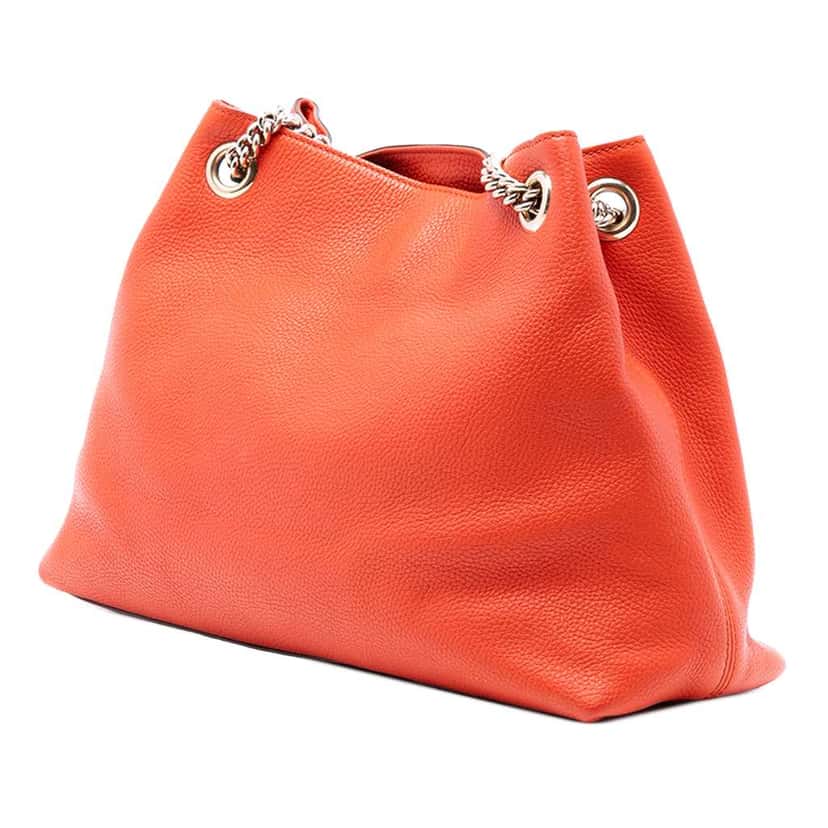 Gucci Medium Leather Soho Chain Tote Orange Leather Very good condition - Back View