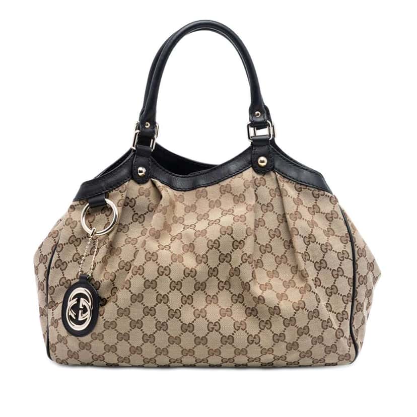 Gucci Medium GG Canvas Sukey Tote Brown Canvas Good condition - Front View