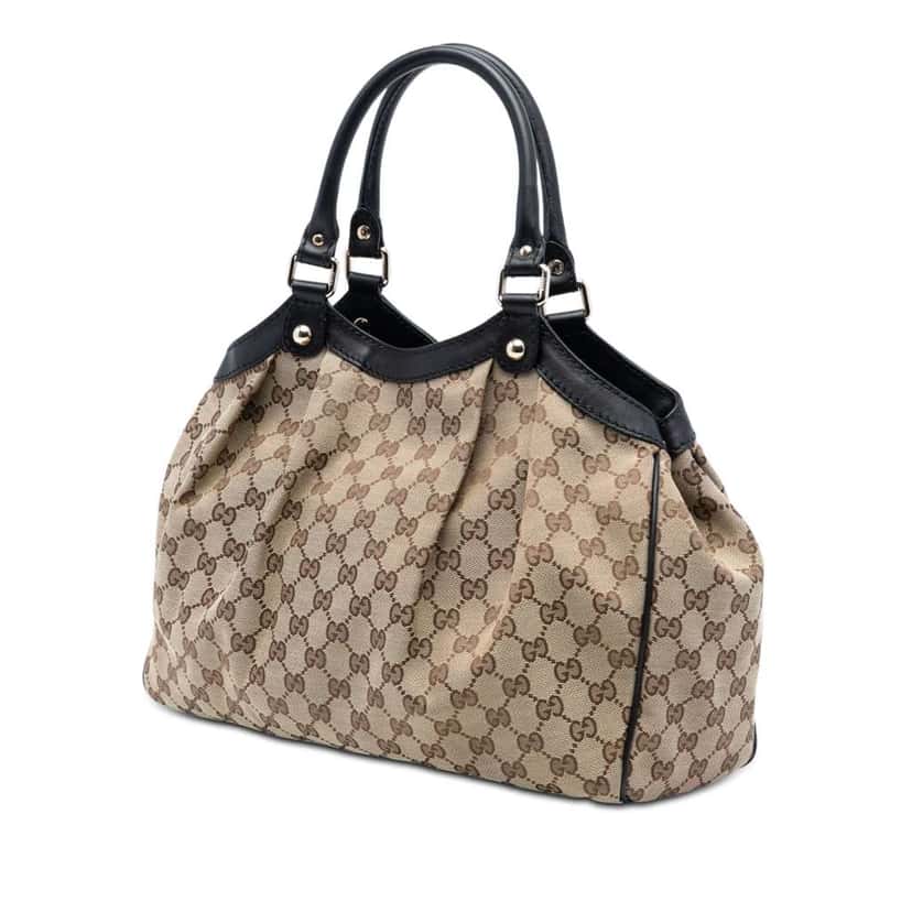 Gucci Medium GG Canvas Sukey Tote Brown Canvas Good condition - Back View