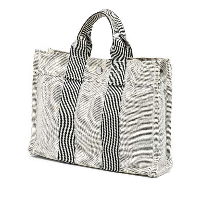 Hermès Canvas Fourre Tout PM Grey Canvas Good condition - Back View