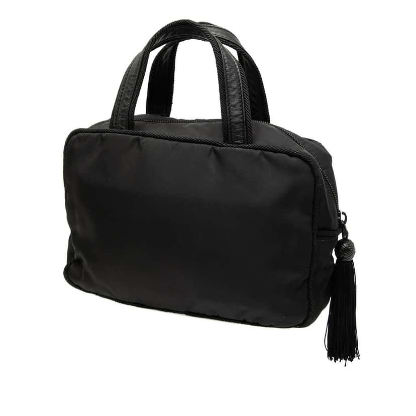 Prada Tessuto Tassel Handbag Black Very good condition - Back View