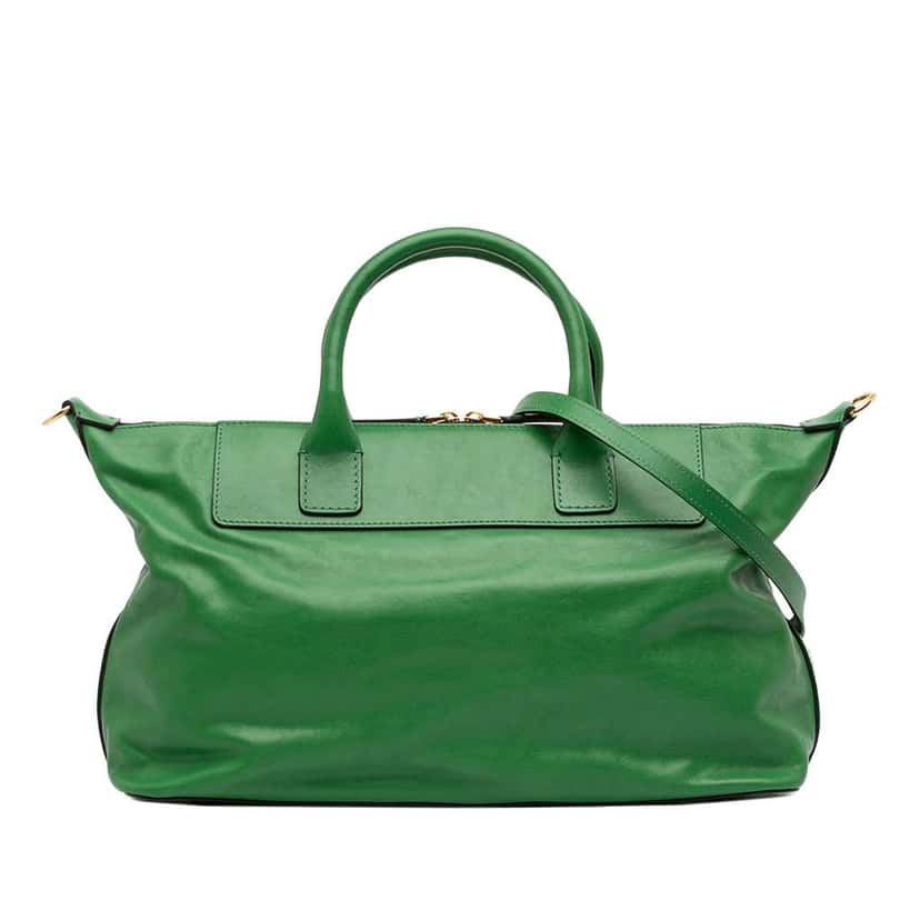 Marni Leather Top Handle Zip Satchel Green Leather Very good condition - Front View
