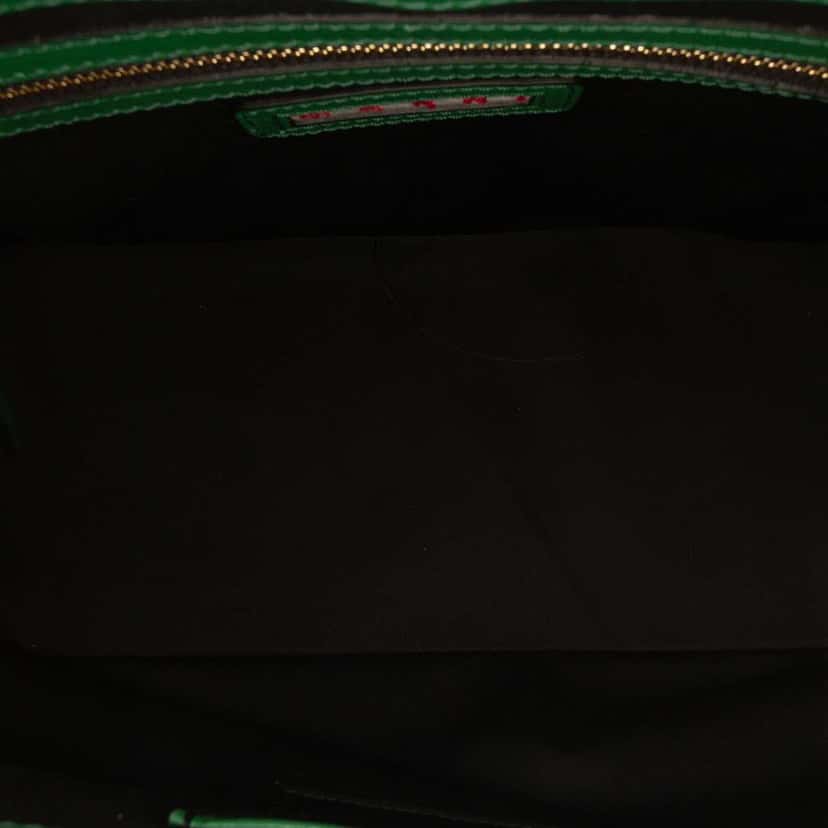 Marni Leather Top Handle Zip Satchel Green Leather Very good condition - Model View