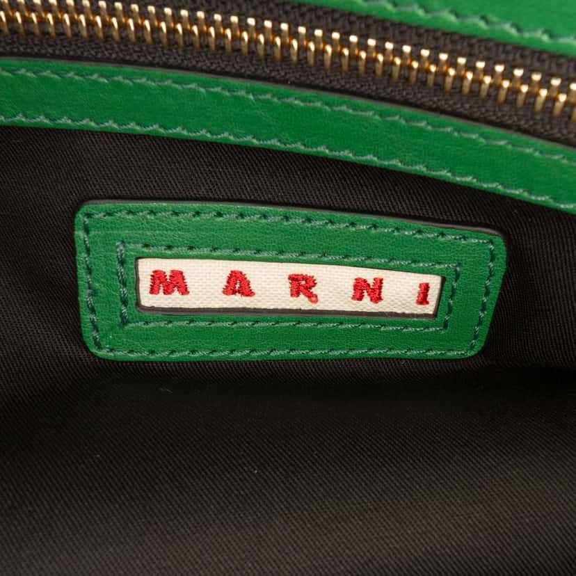Marni Leather Top Handle Zip Satchel Green Leather Very good condition - Box View