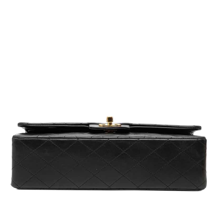 Chanel Medium Classic Lambskin Double Flap Black Leather Good condition - Inside View