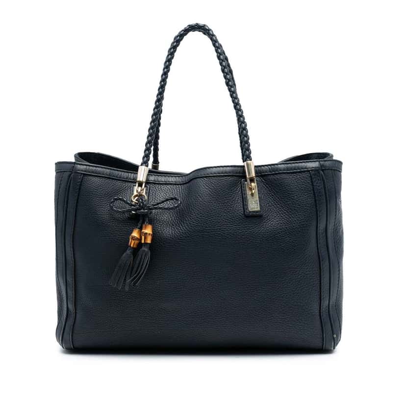 Gucci Medium Leather Bella Tote Blue Leather Very good condition - Front View