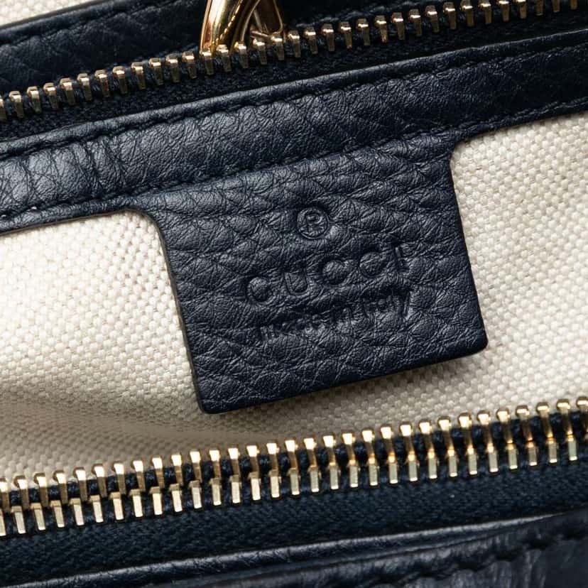 Gucci Medium Leather Bella Tote Blue Leather Very good condition - Box View