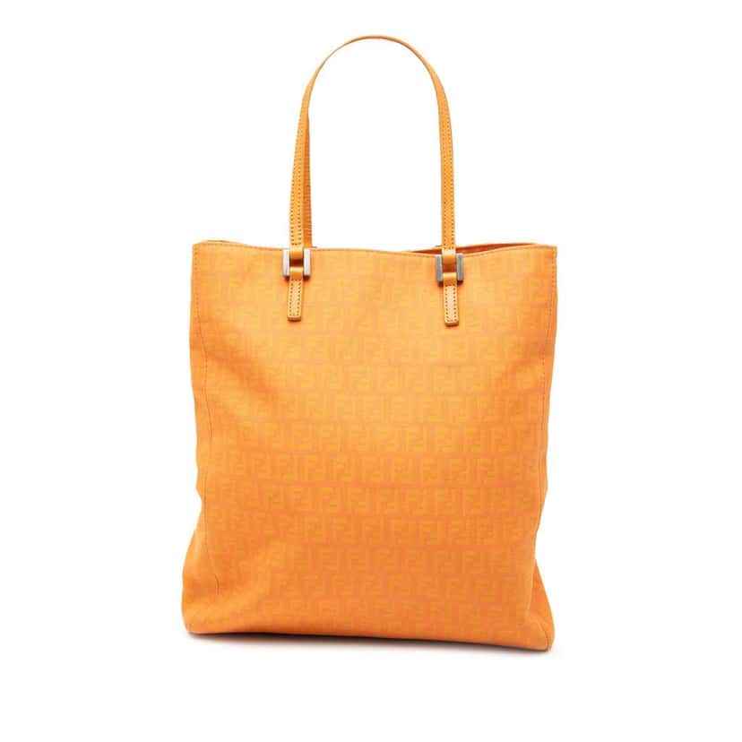 Fendi Zucchino Canvas Tote Orange Canvas Very good condition - Front View