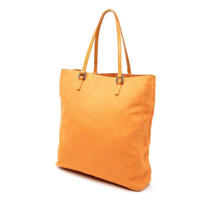 Fendi Zucchino Canvas Tote Orange Canvas Very good condition - Back View
