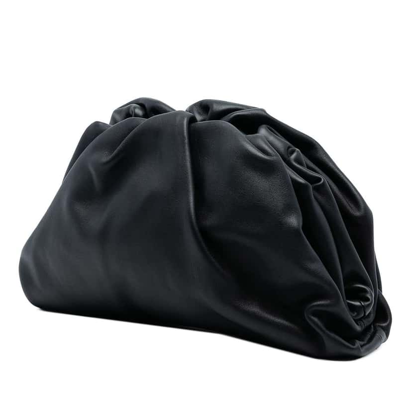 Bottega Veneta Lambskin The Pouch Black Leather Very good condition - Back View