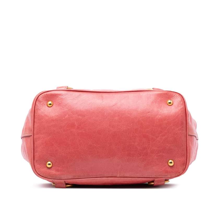 Miu Miu Vitello Lux Satchel Pink Leather Good condition - Inside View