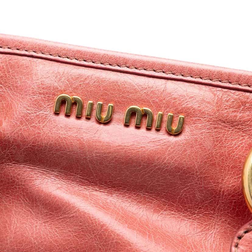 Miu Miu Vitello Lux Satchel Pink Leather Good condition - Box View
