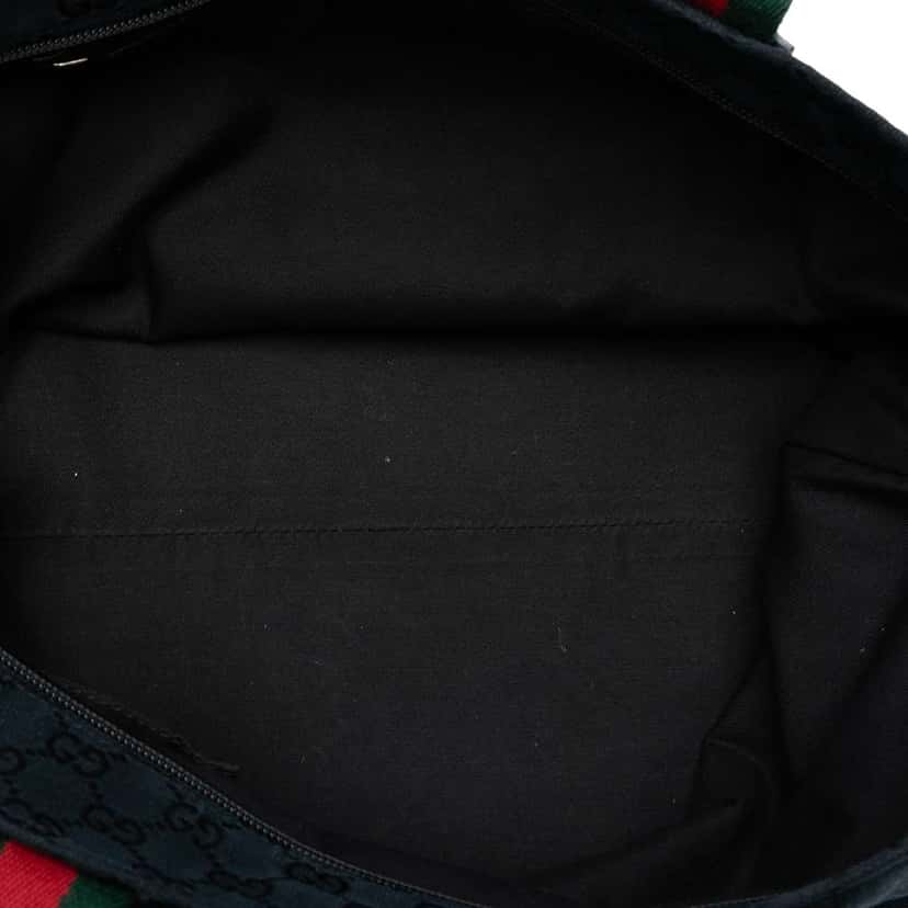 Gucci GG Canvas Web Tote Black Canvas Very good condition - Model View
