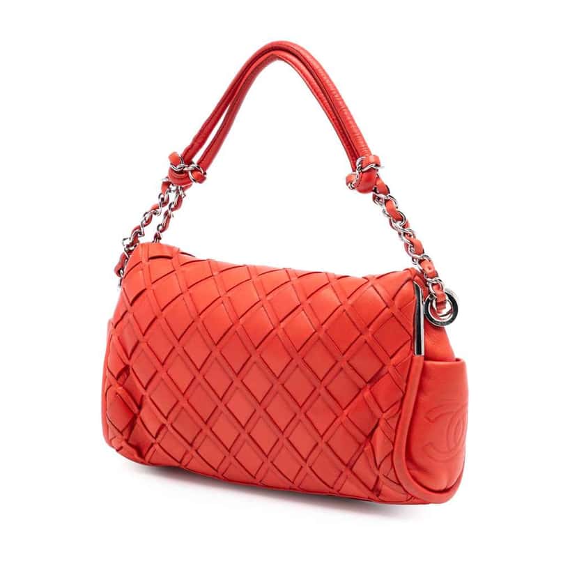 Chanel Medium Lambskin Sombrero Ultimate Soft Hobo Bag Orange Leather Very good condition - Back View