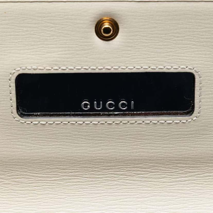 Gucci Bicolor Debossed GG Azalea Calfskin Bamboo Diana Wallet on Chain Green Leather Very good condition - Box View