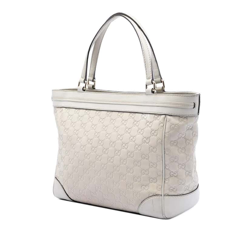 Gucci Guccissima Mayfair Tote White Leather Very good condition - Back View