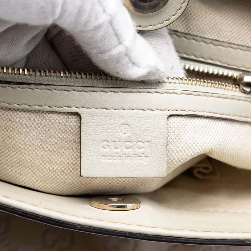 Gucci Guccissima Mayfair Tote White Leather Very good condition - Box View